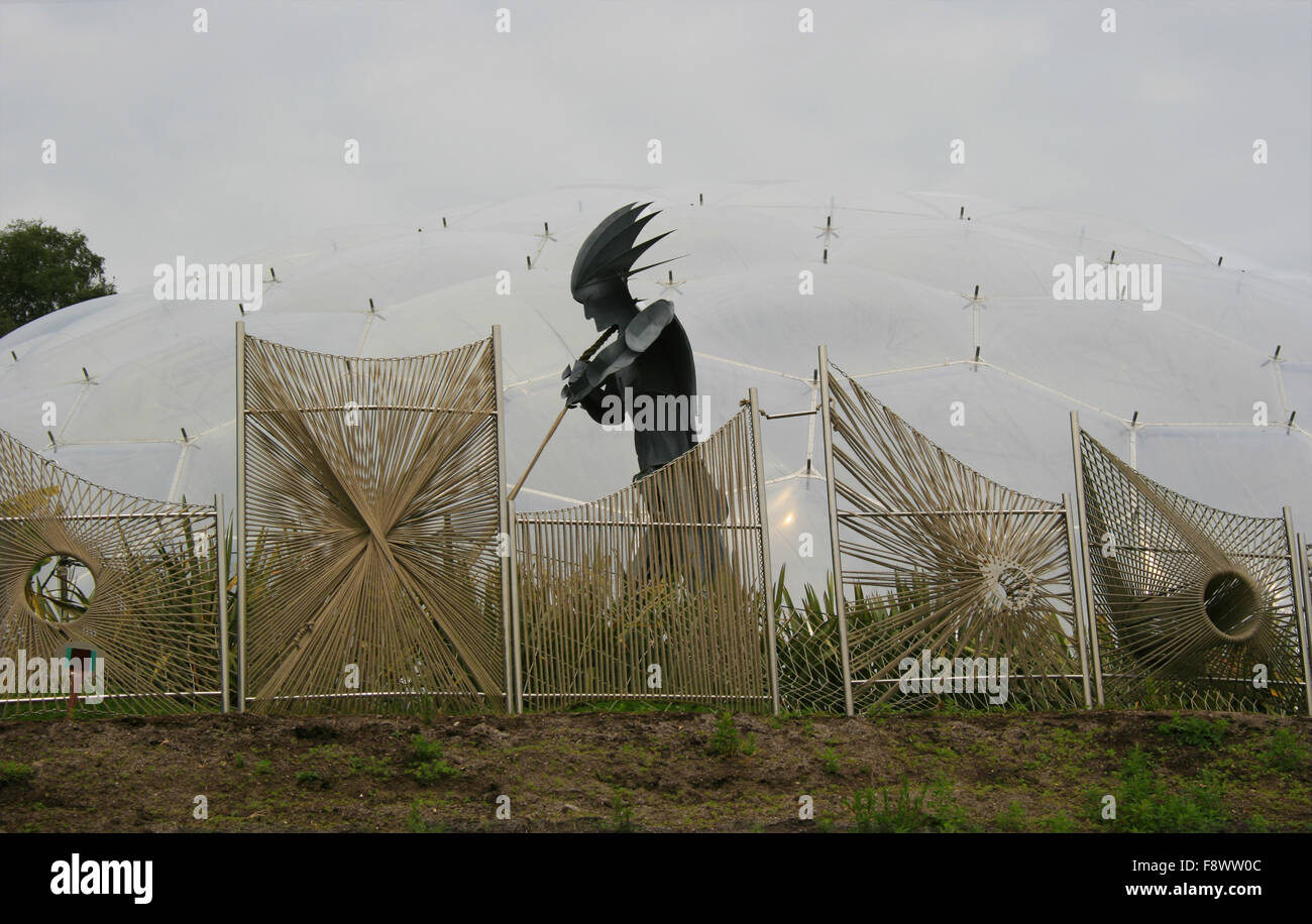 Reaping Man statue, Eden Project Stock Photo Alamy