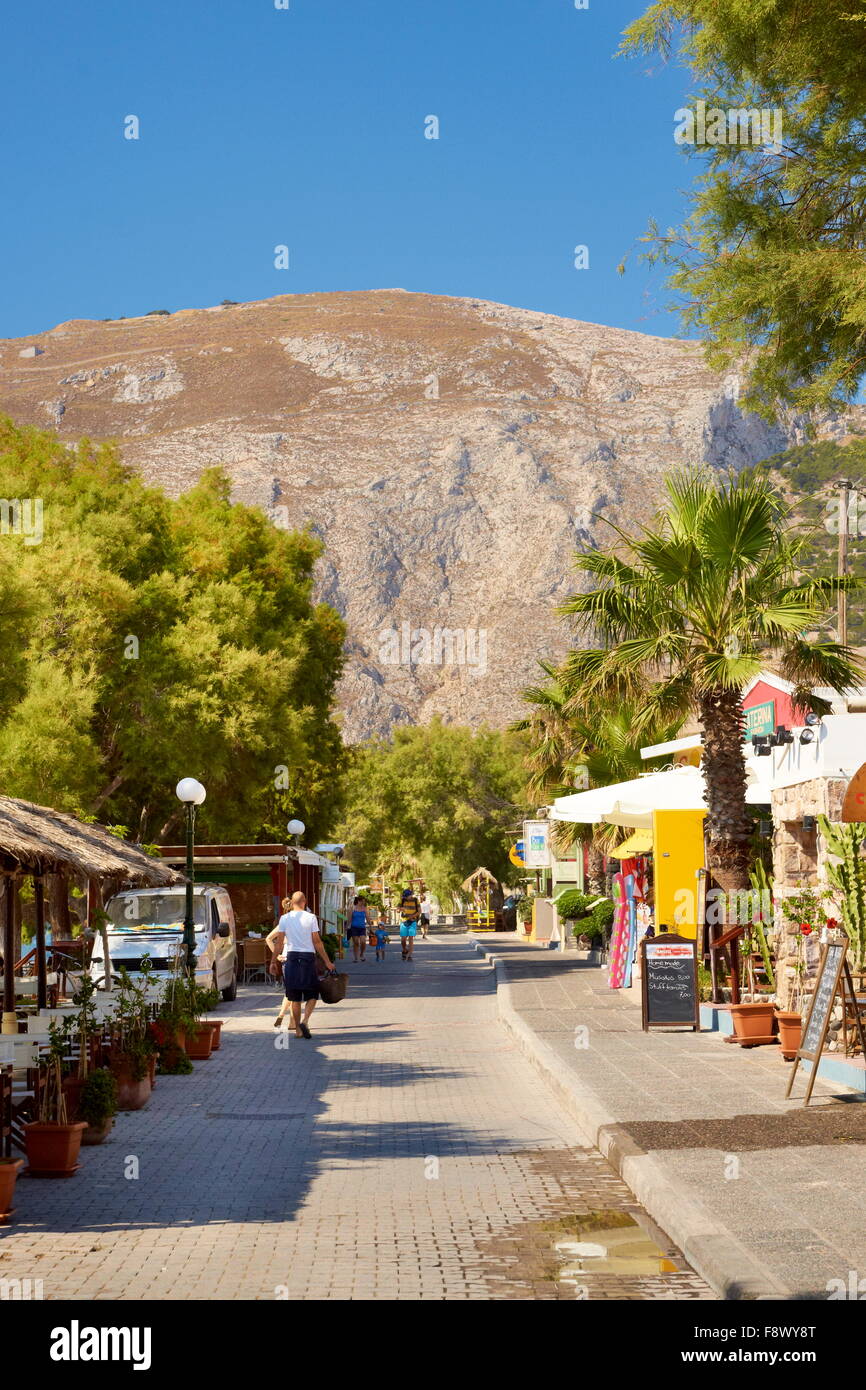 Costal Village Kamari,  Santorini Island, Cyclades Islands, Greece Stock Photo