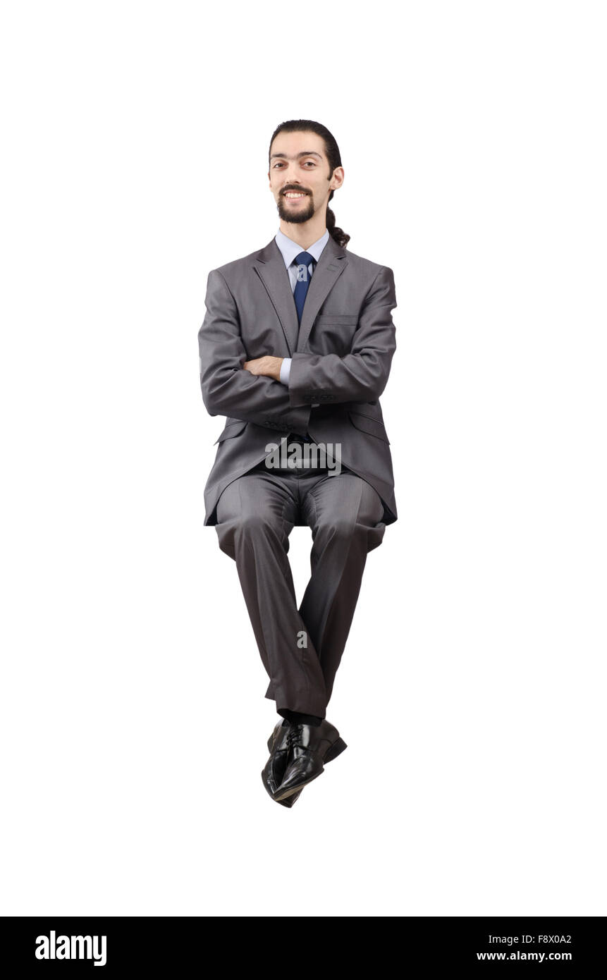 Businessman isolated on the white background Stock Photo - Alamy