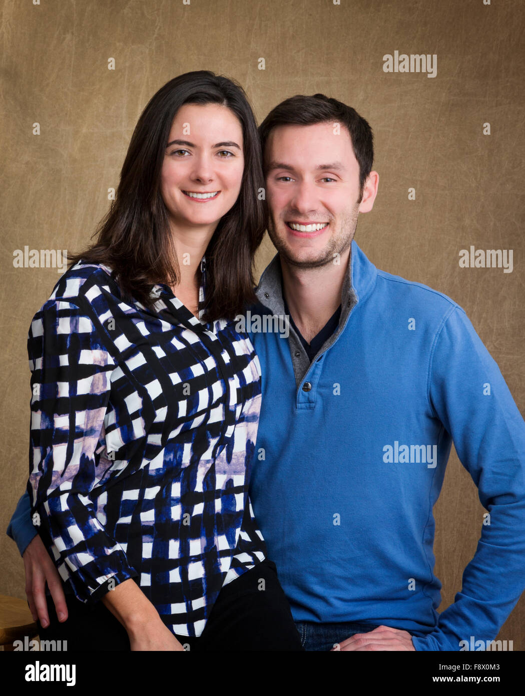 Studio portrait of young couple Stock Photo