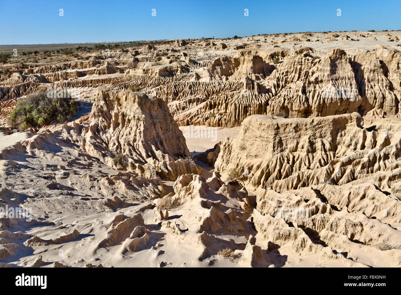 Mungo National Park, erosion patterns in the ancient sedimented shores of Mungo Lake Stock Photo