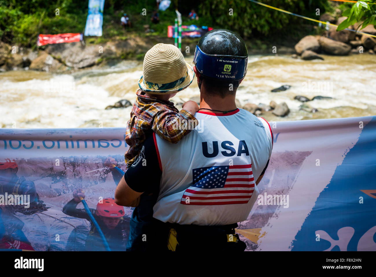 Boy watching water rafting hi-res stock photography and images - Alamy