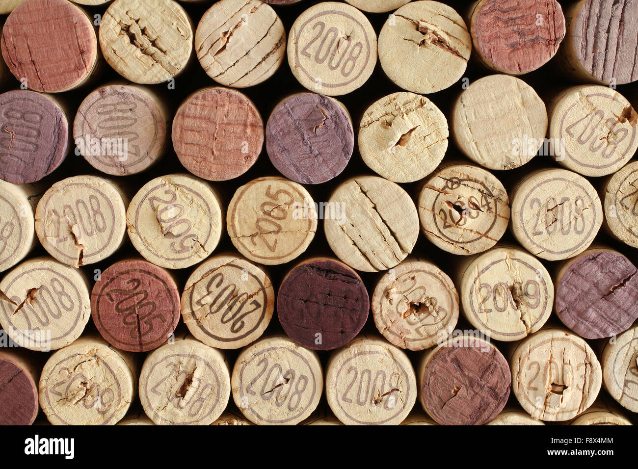 Wine bottle cork tops arranged tightly each other Stock Photo Alamy