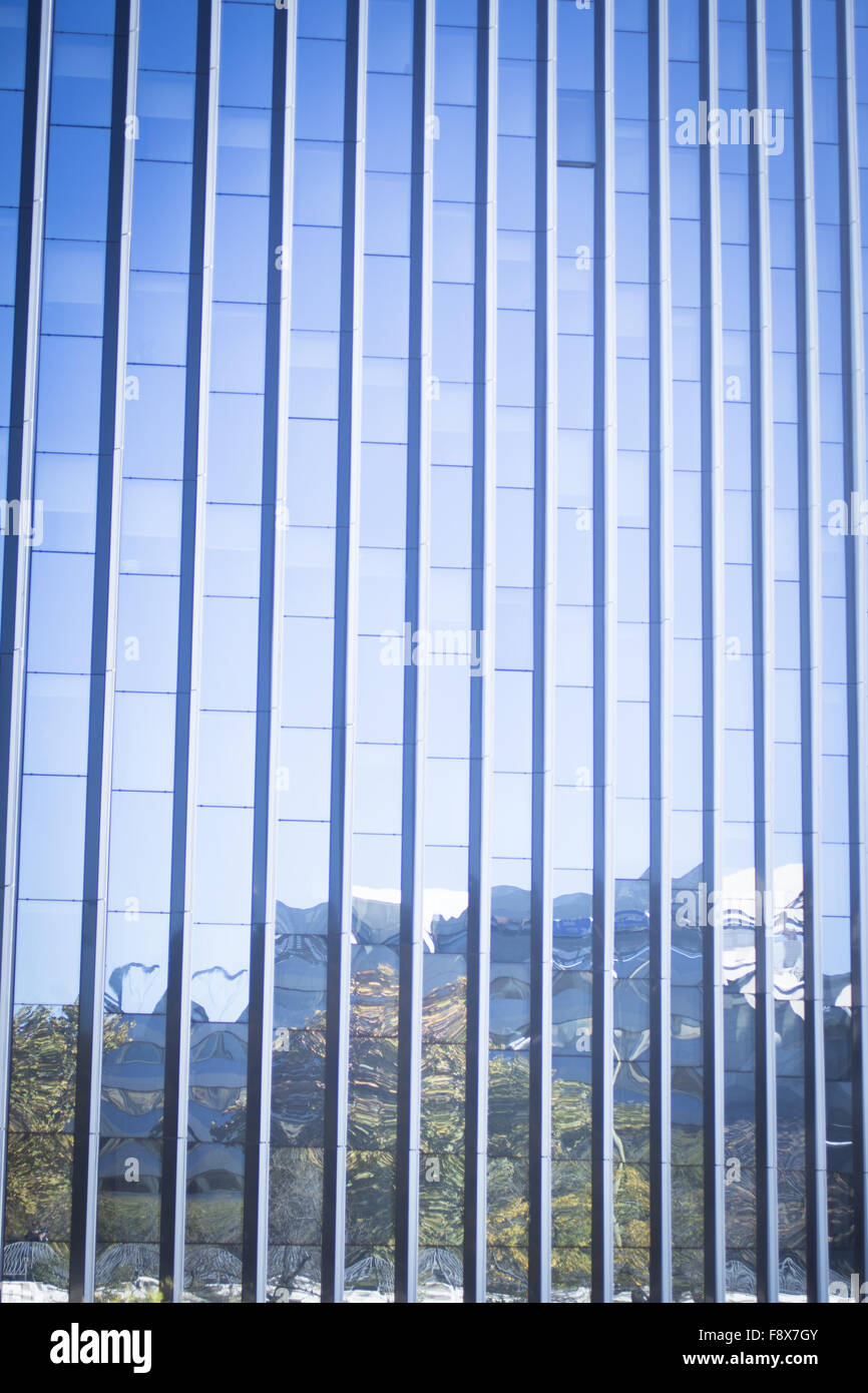 Skyscraper office tower block windows in lines semi abstract shot in ...