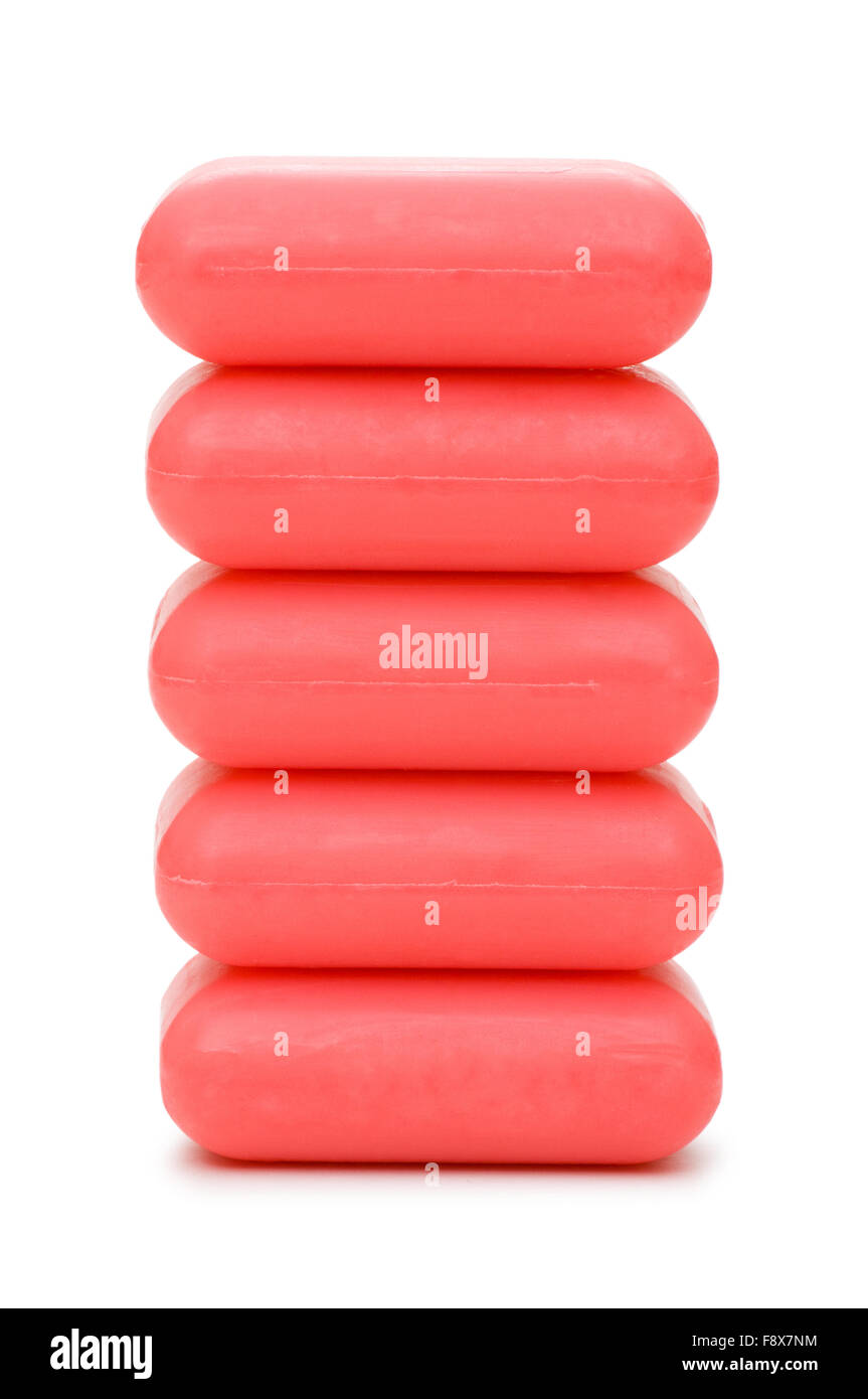 Stack of soap isolated on the white Stock Photo - Alamy