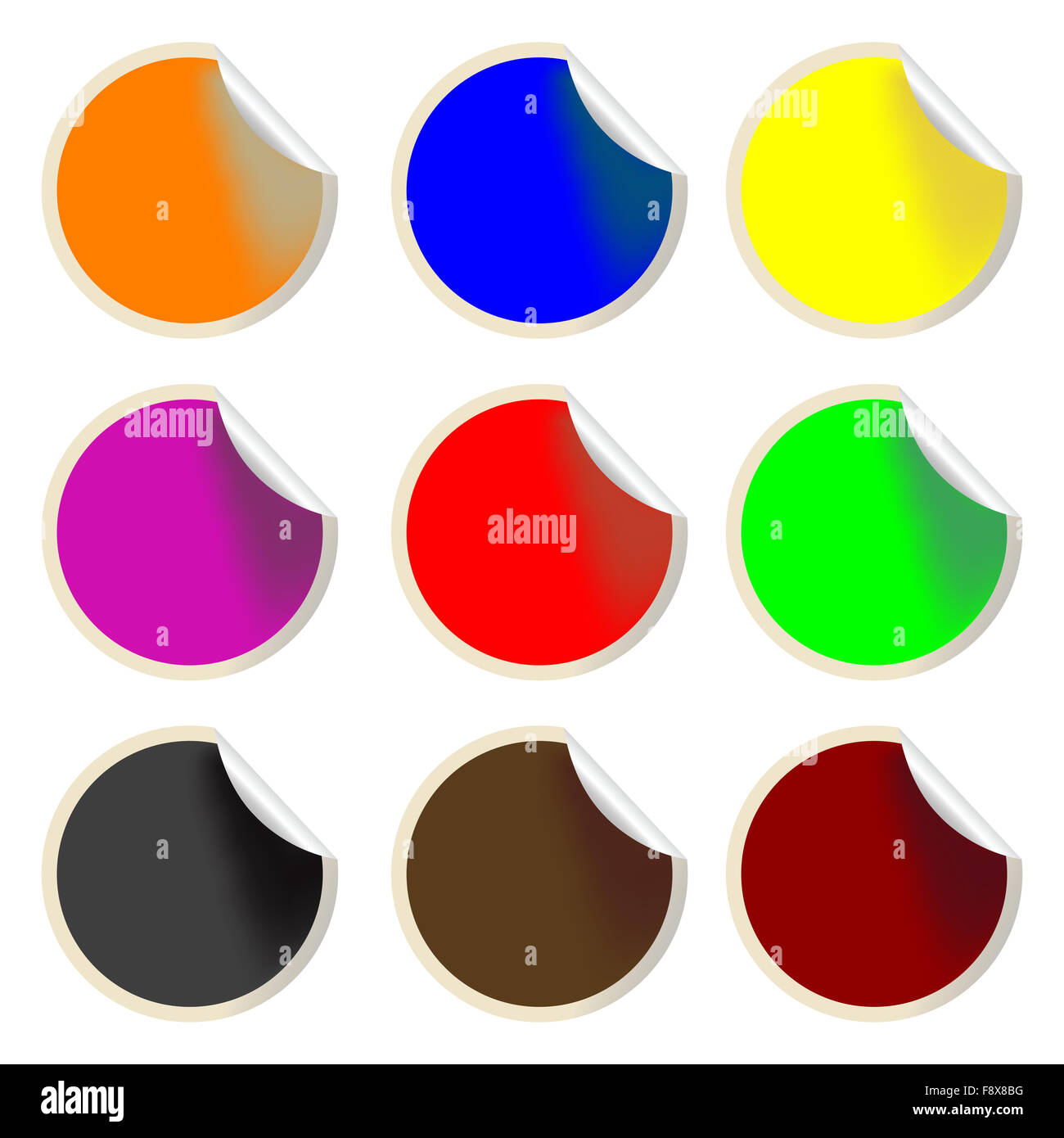 fresh-round-labels-stock-photo-alamy