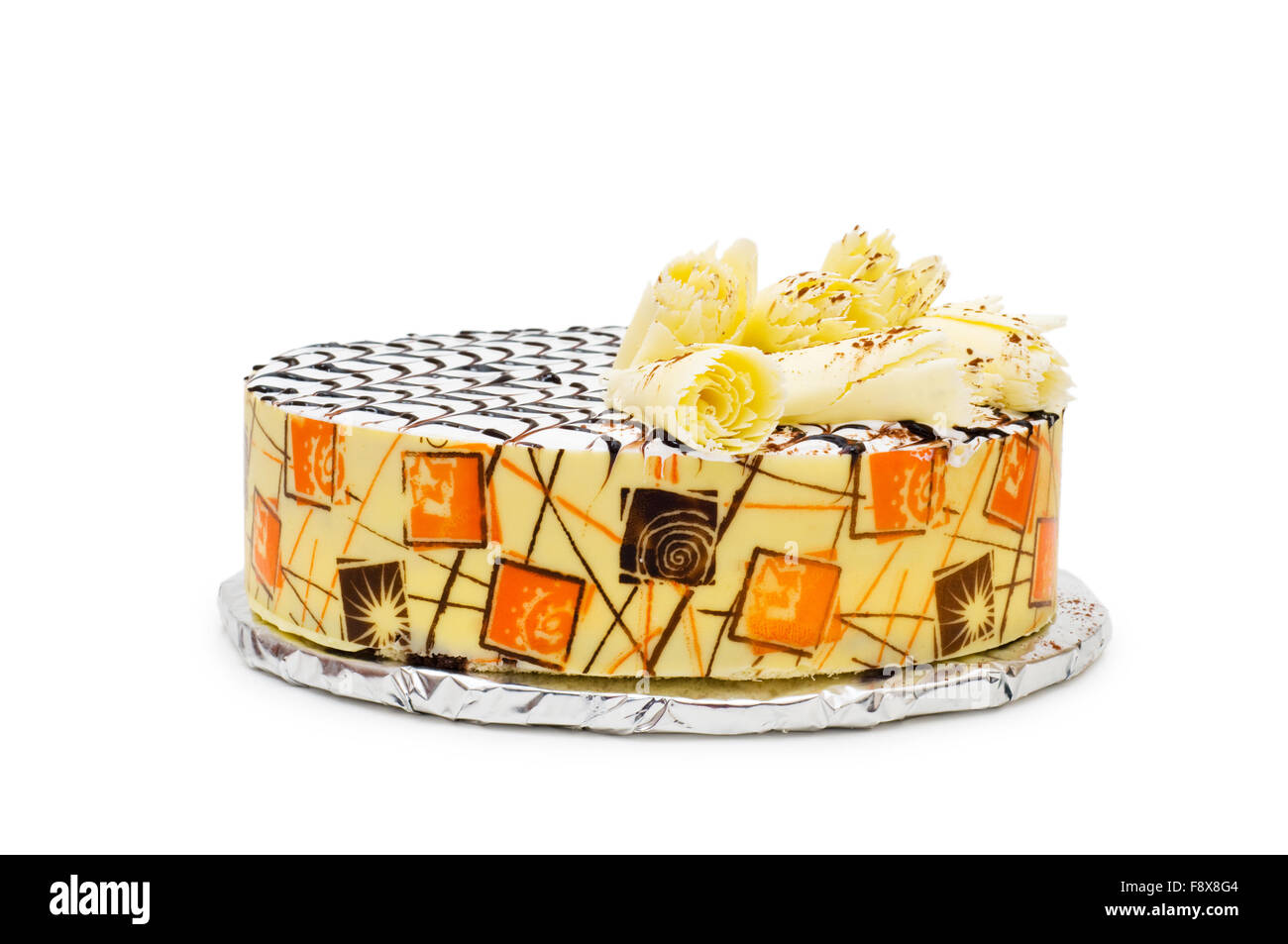 Birthday cake isolated on the white background Stock Photo - Alamy