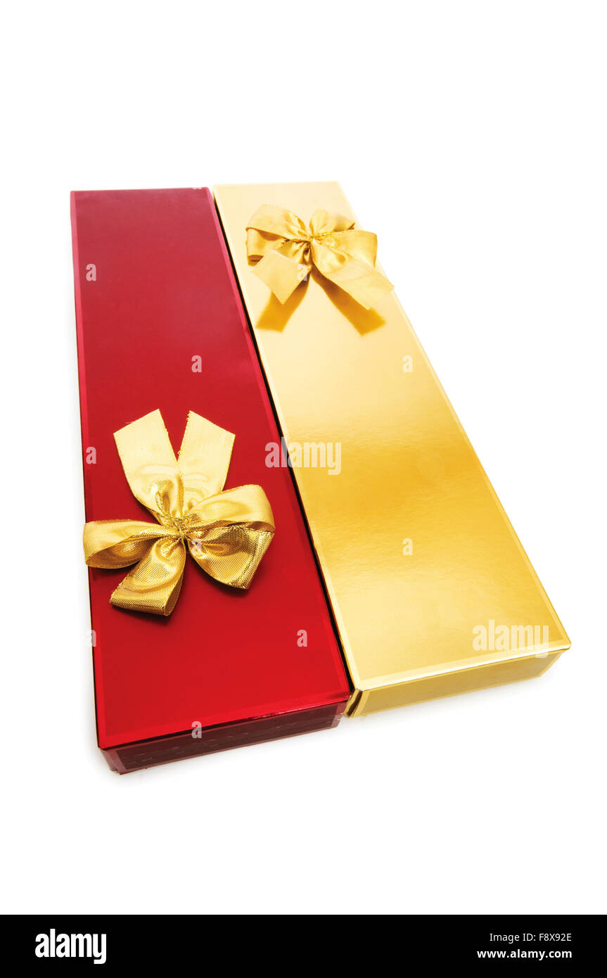 Gift boxes isolated on the white background Stock Photo - Alamy