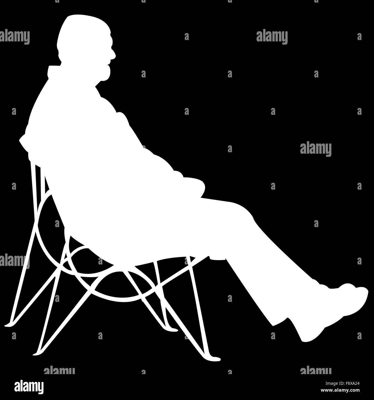 man sitting on black background Stock Photo