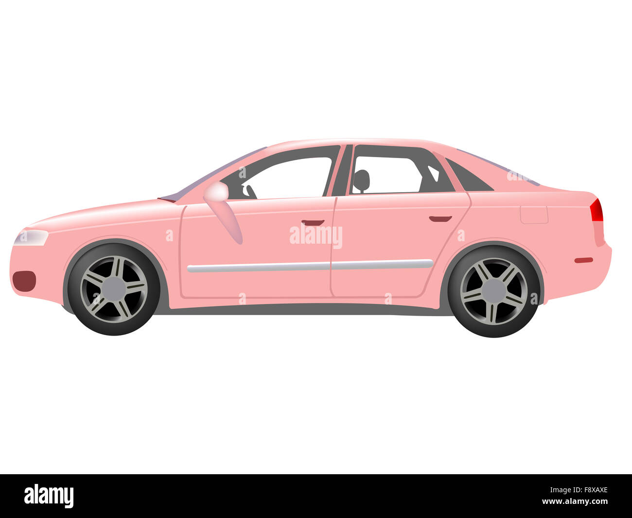 pink auto against white Stock Photo