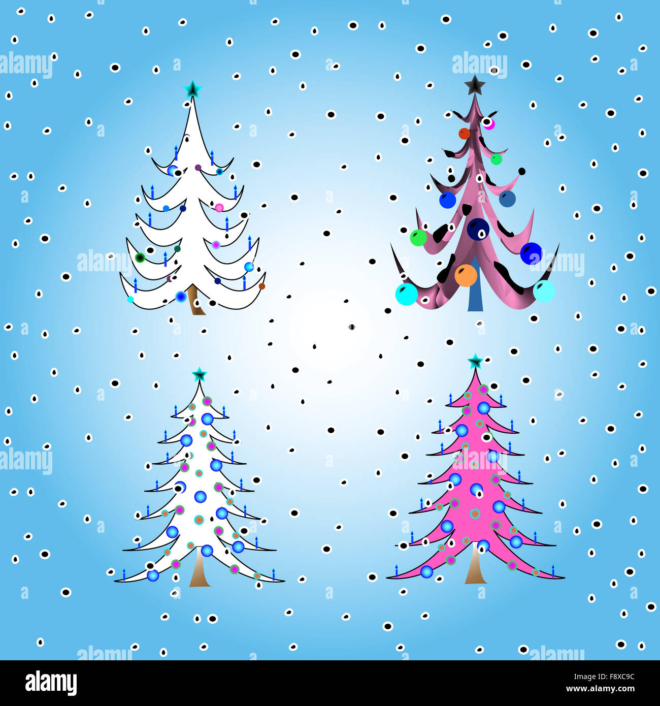 stylized christmas trees Stock Photo