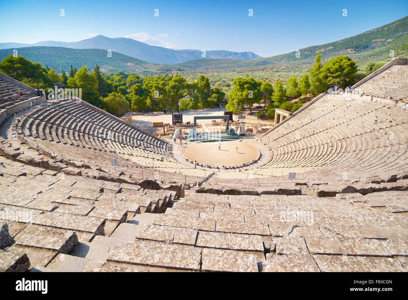 Epidauros, Ancient amphitheatre, Greece, Peloponnese Stock Photo