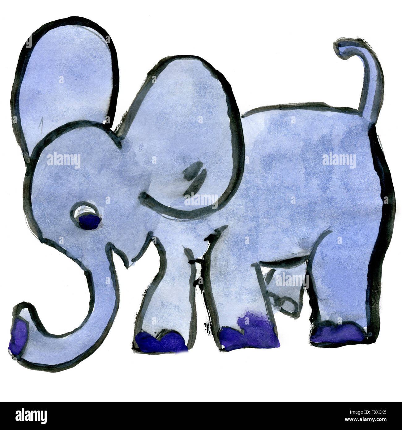 Elephant isolated on white background Stock Photo - Alamy