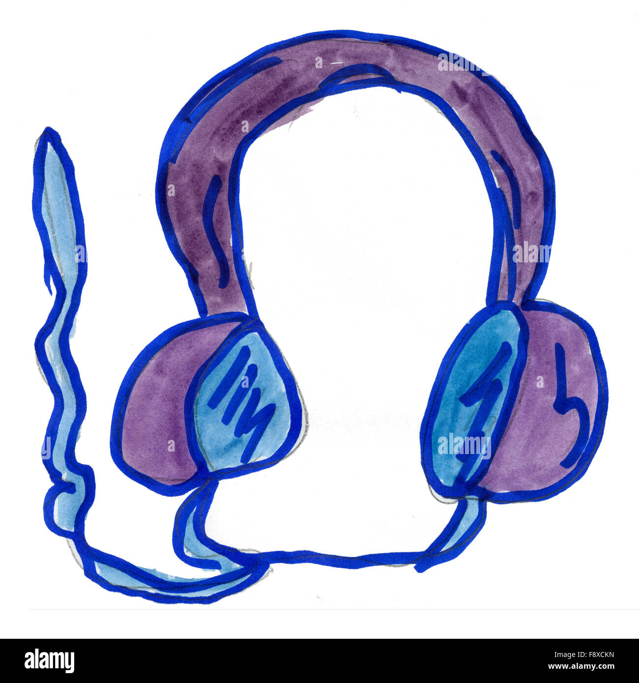 Headphones isolated on white background Stock Photo - Alamy