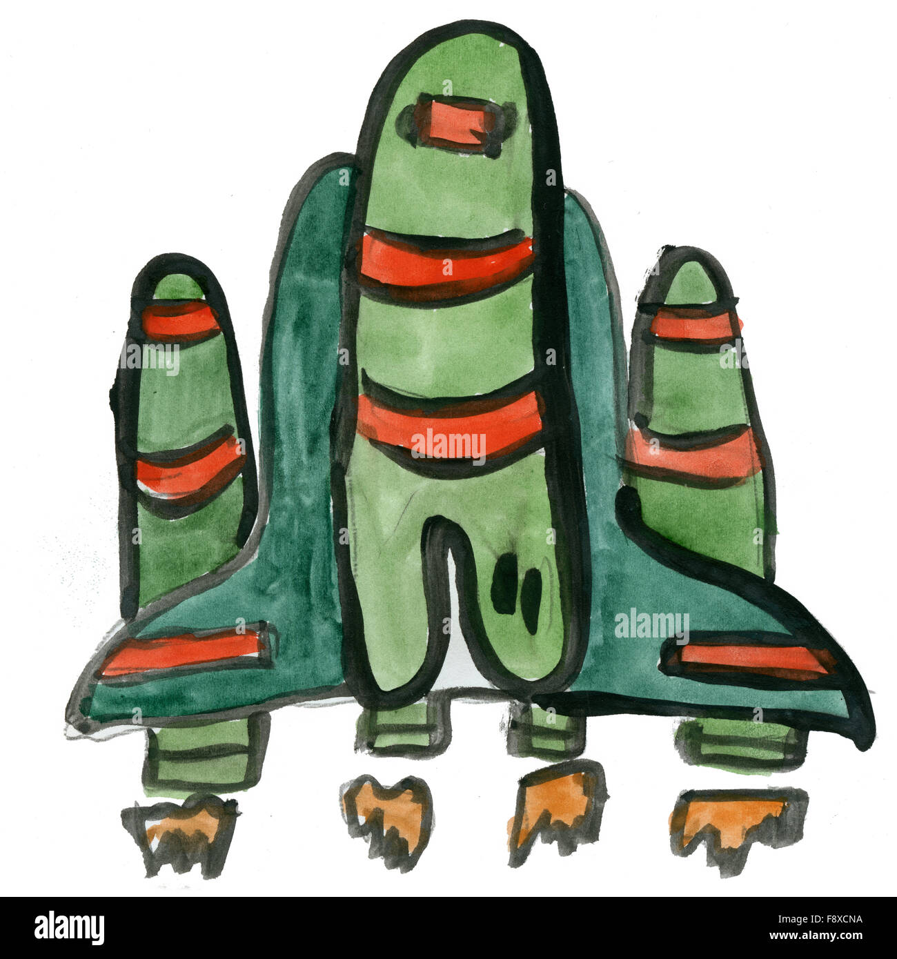Rocket isolated on white background Stock Photo - Alamy