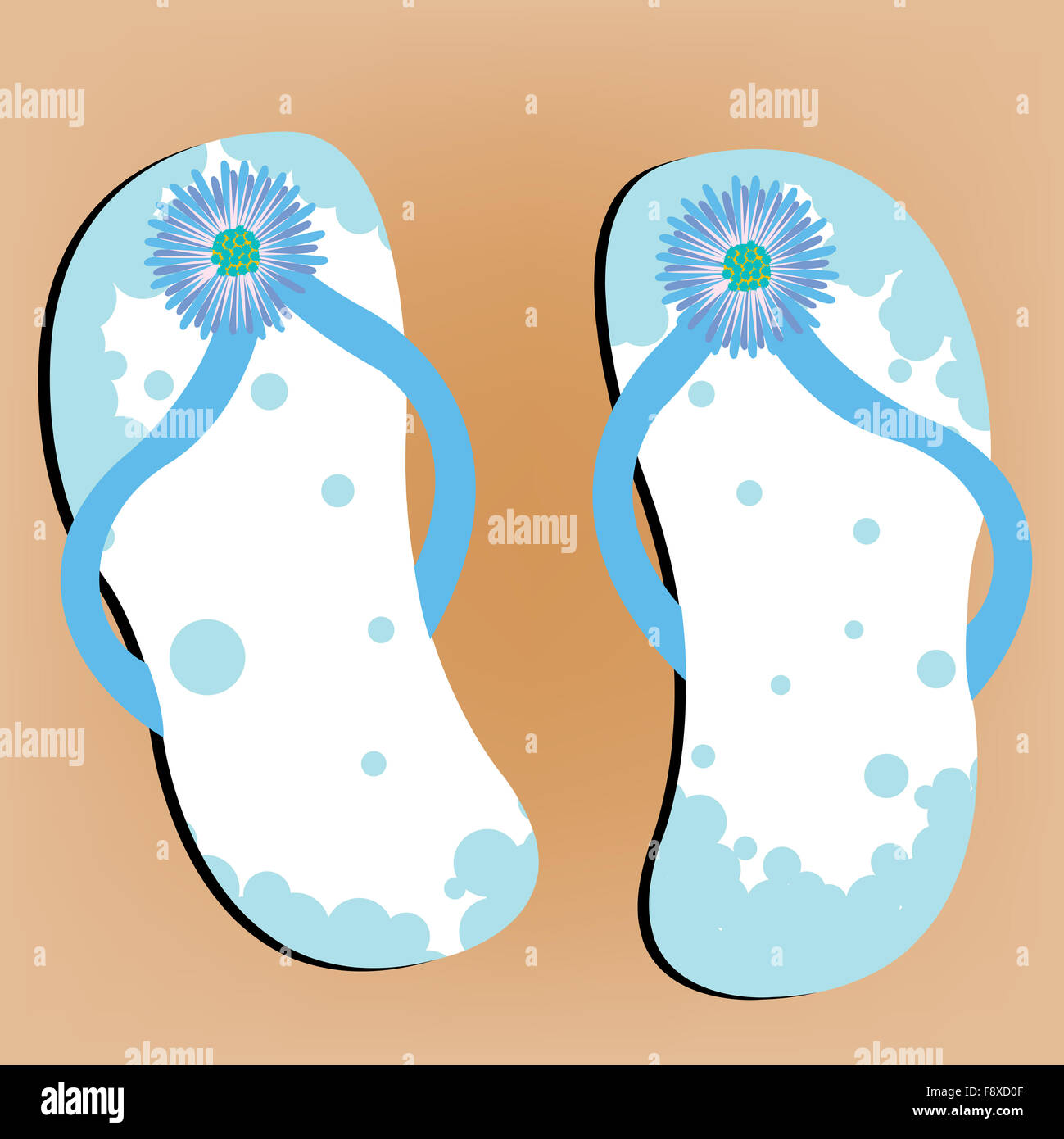 flip flops on sandy beach Stock Photo - Alamy