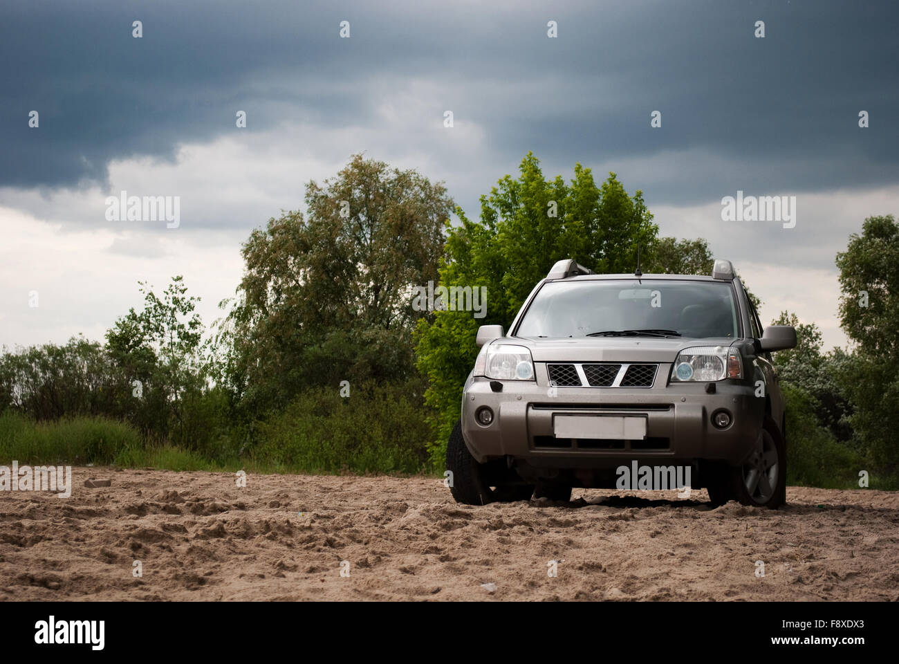 Large SUV in its midst Stock Photo