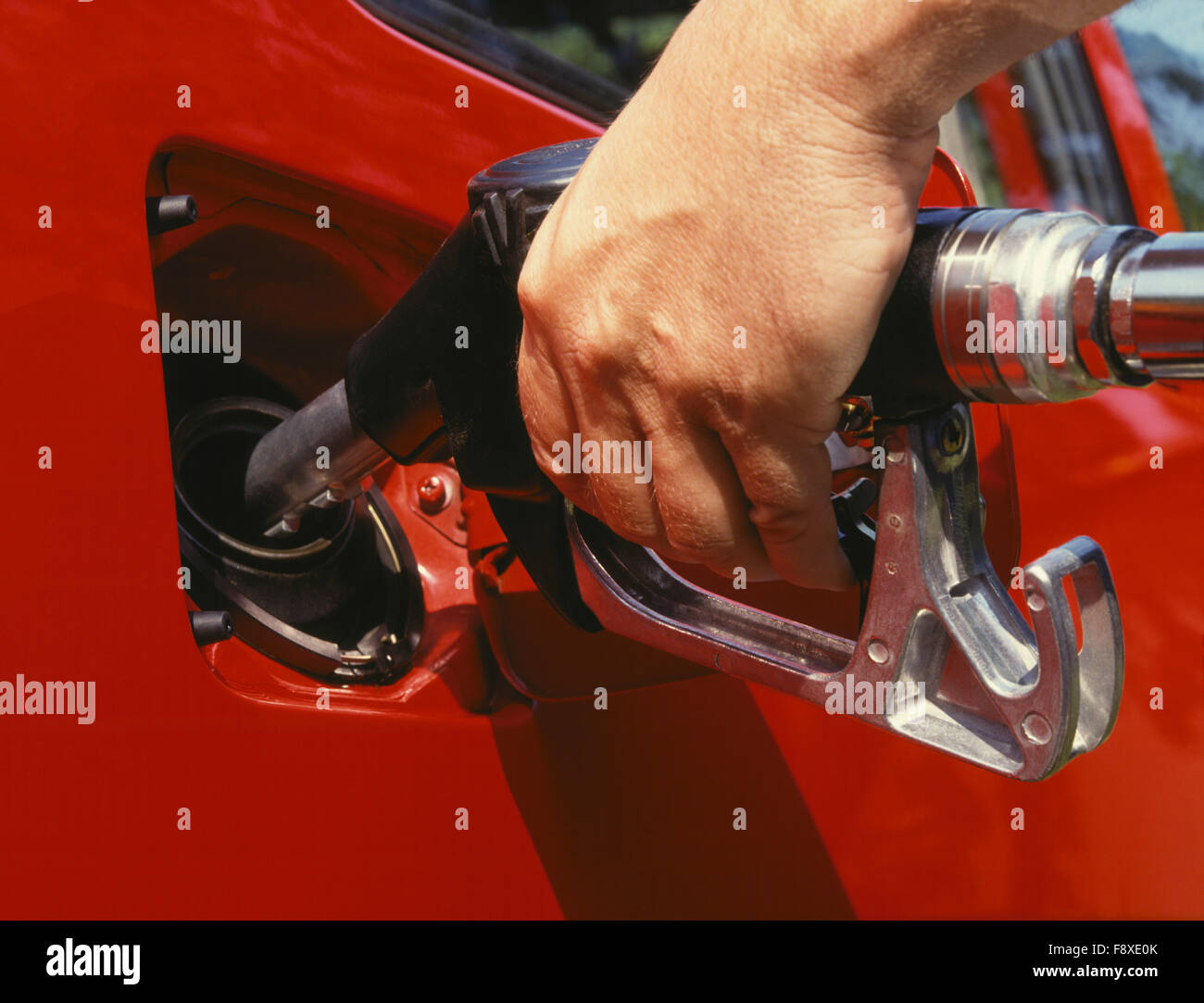 Putting Gas In A Car Stock Photo Alamy
