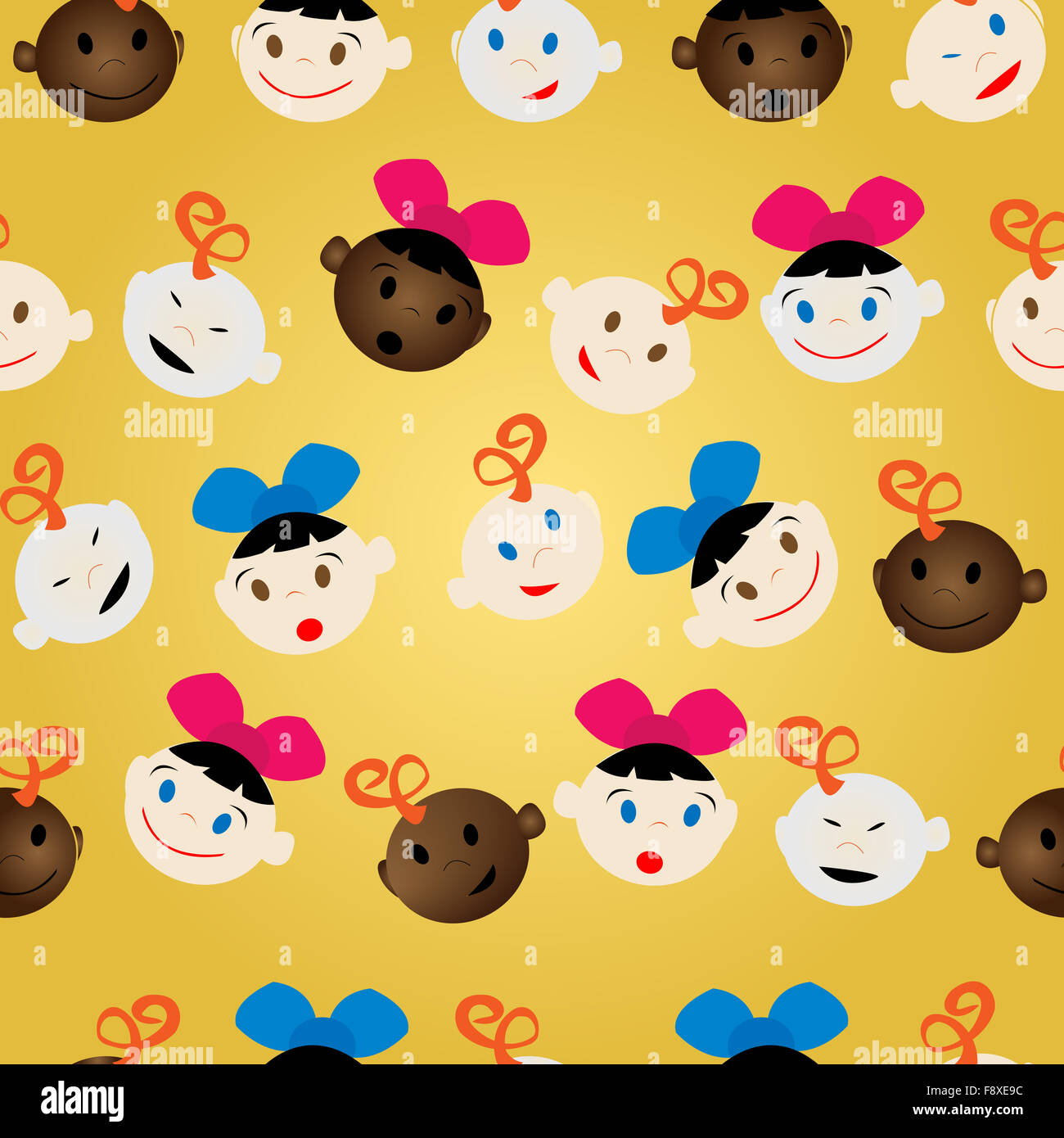 Children faces illustration hi-res stock photography and images - Alamy