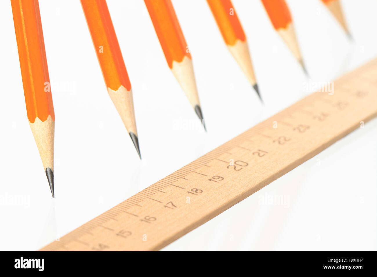 Pencils And Ruler Stock Photo - Alamy