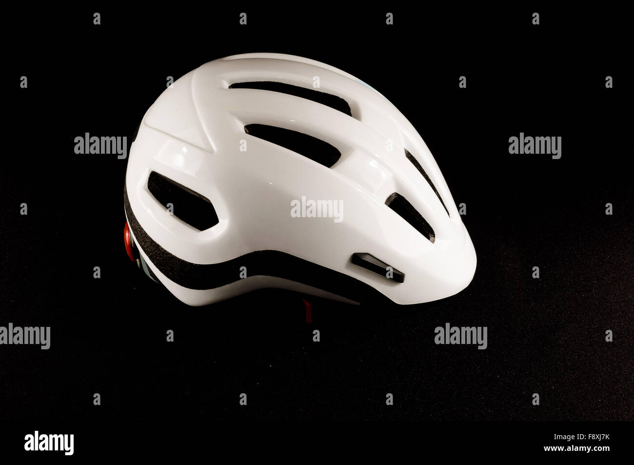 White Bicycle Bike Safety Helmet Stock Photo Alamy
