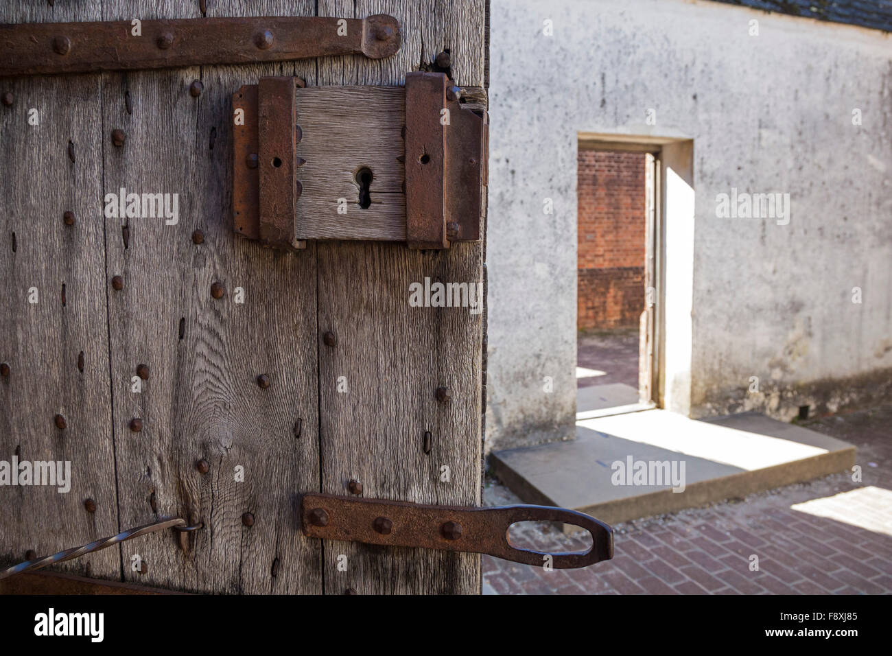 Williamsburg, Virginia The jail (Gaol) at Colonial Williamsburg Stock
