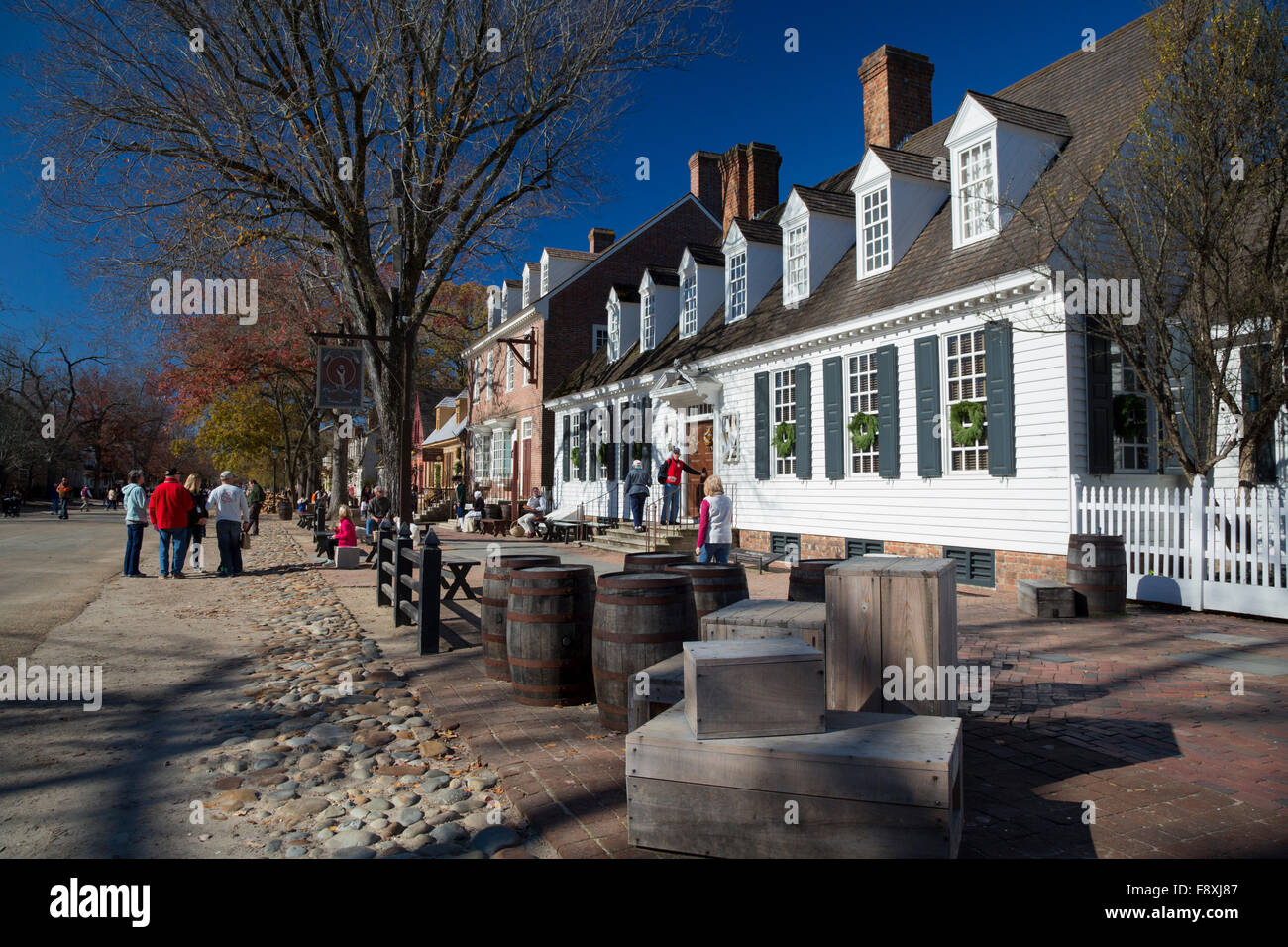 Williamsburg, Virginia Raleigh Tavern at Colonial Williamsburg Stock