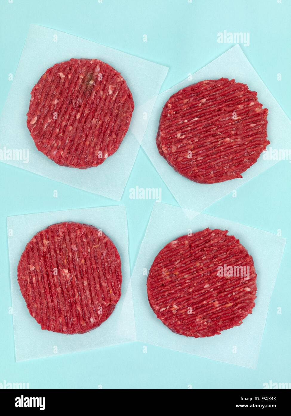 Raw Beef Patties Stock Photo Alamy