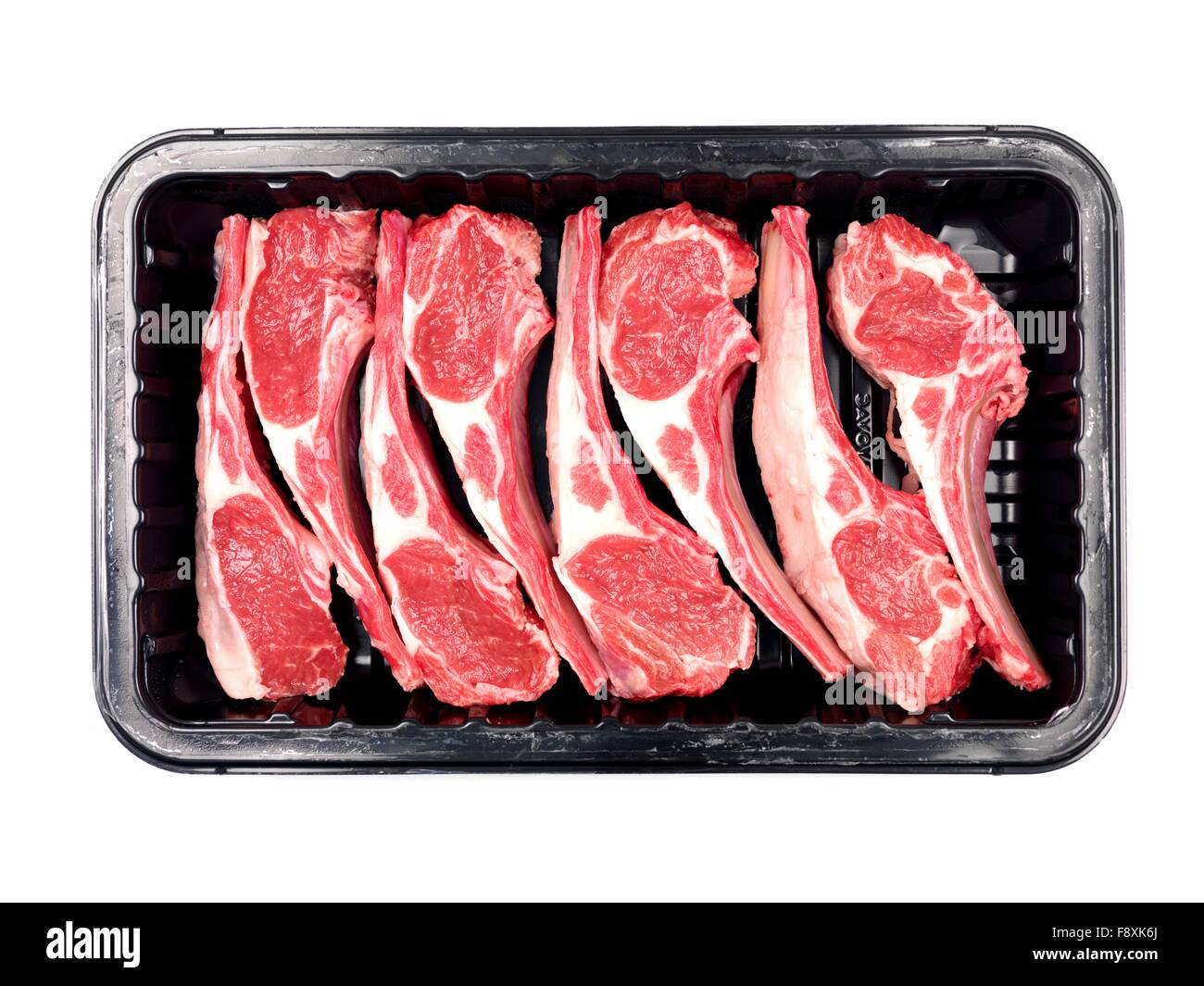 Lamb Chop Meat Tray Stock Photo - Alamy