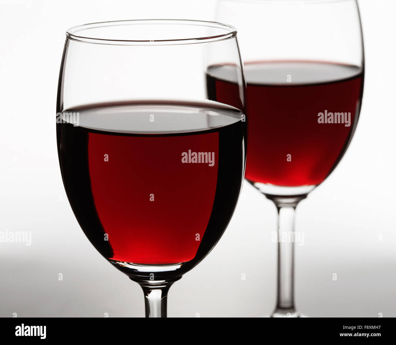 Two red wine glasses Stock Photo Alamy