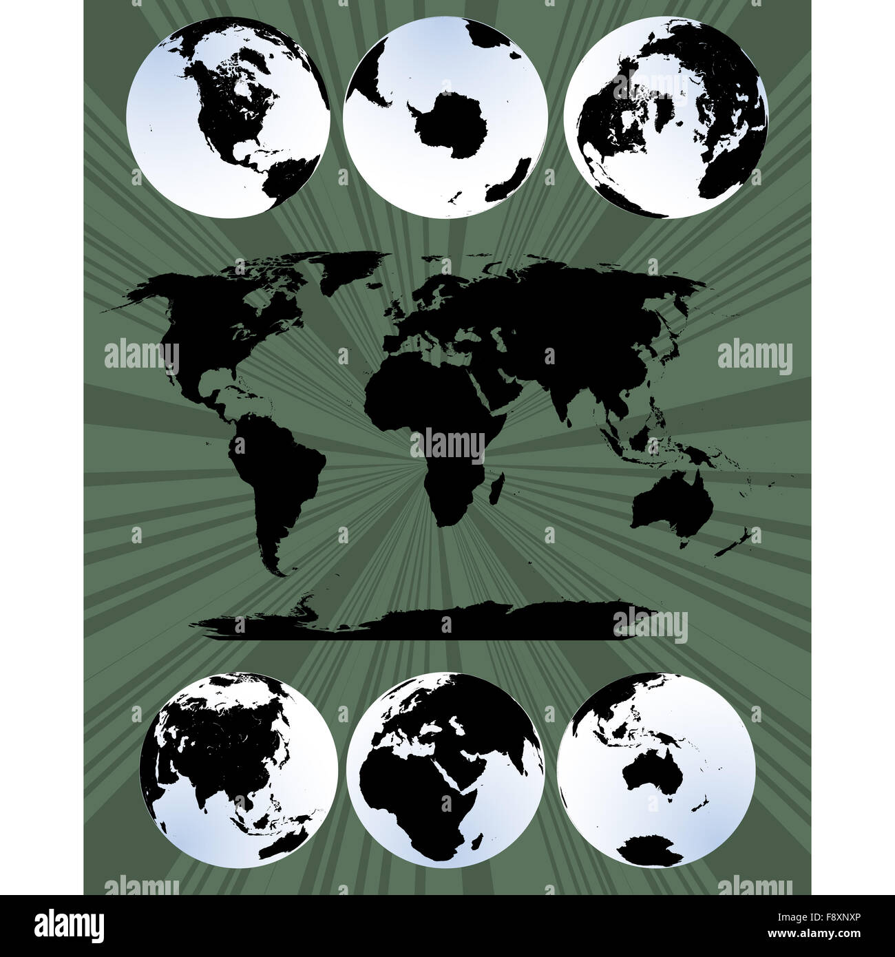 world map and globes Stock Photo Alamy