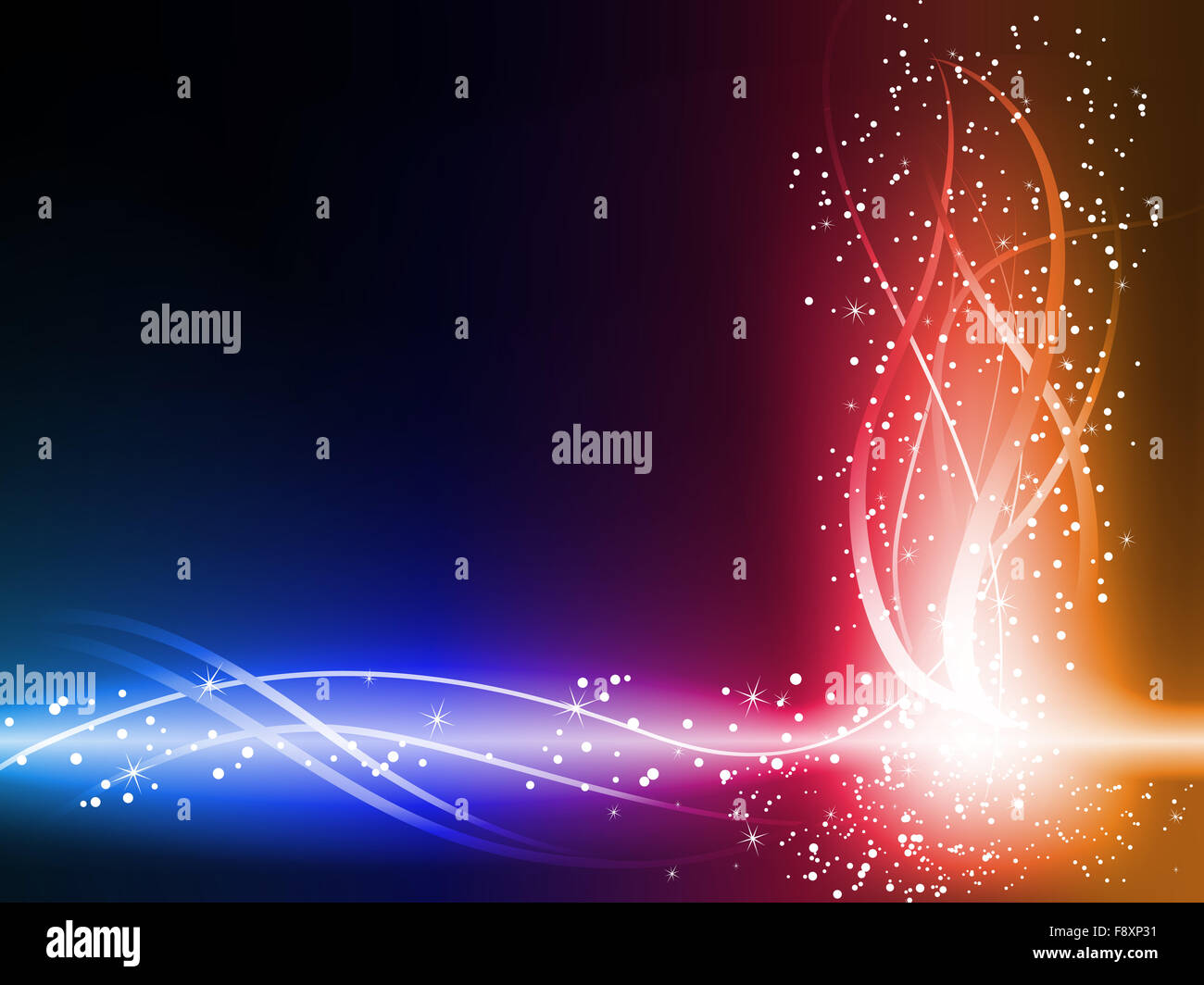 Colorful Fantasy Glowing Lines Background. Stock Photo