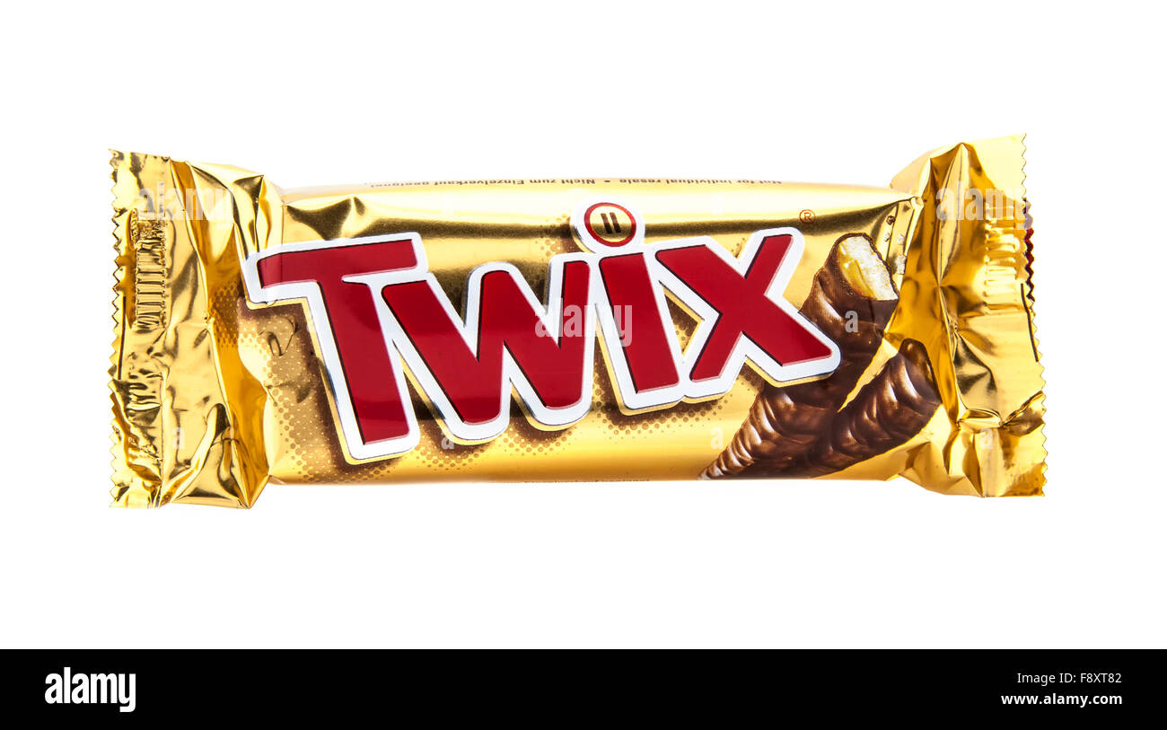 Twix Chocolate Bar on a White Background Stock Photo - Alamy
