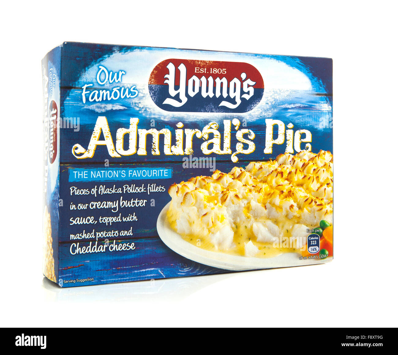 Young's Admirals Pie on a white background Stock Photo
