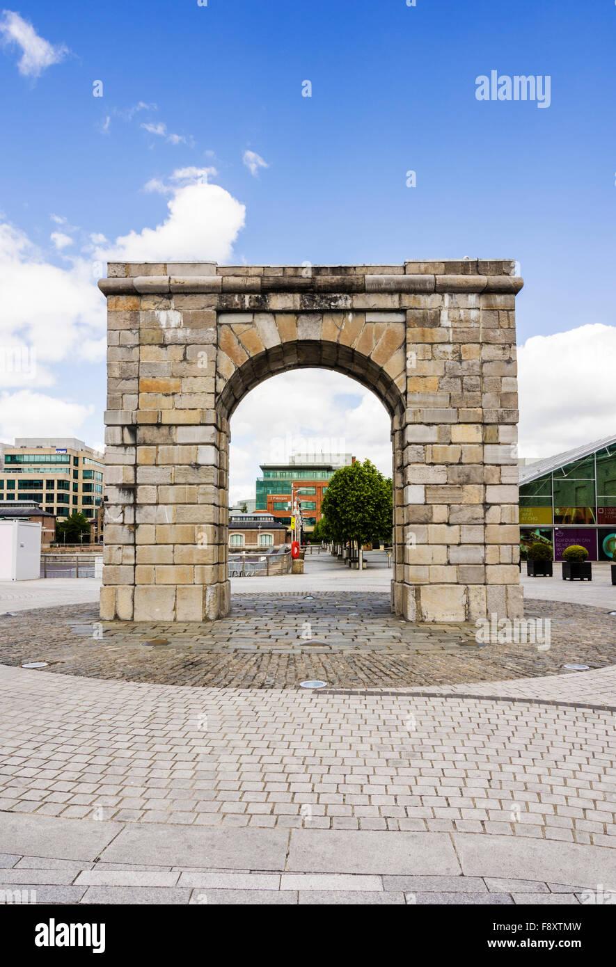 Triumphal Arch, Custom House Key, Dublin, Ireland Stock Photo