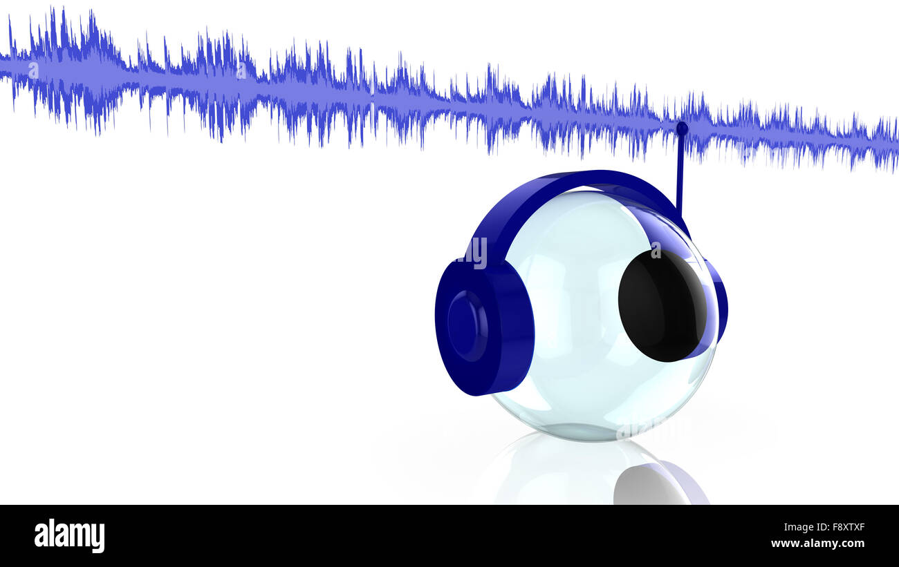 Music streaming concept headphone listening to music stream Stock Photo