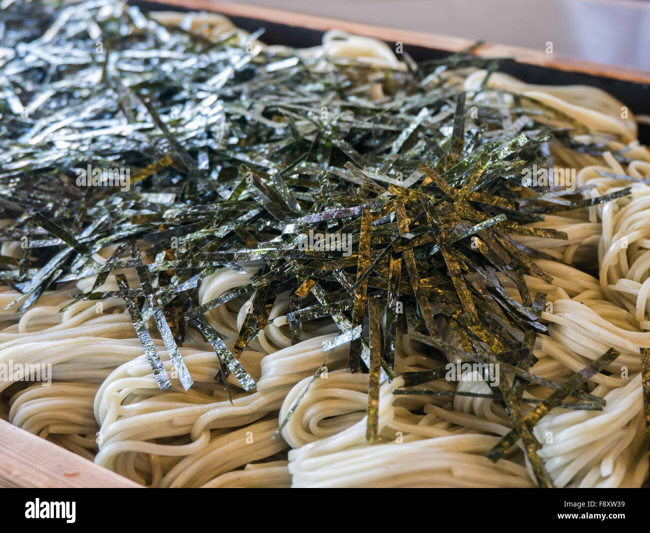 Buckwheat noodle with seaweed Stock Photo Alamy