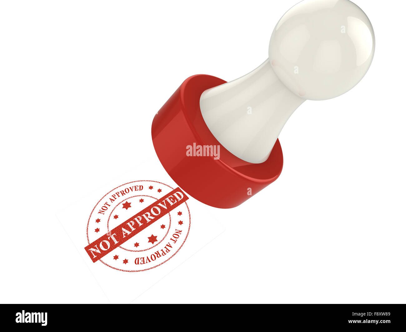 Red stamp not approved Stock Photo