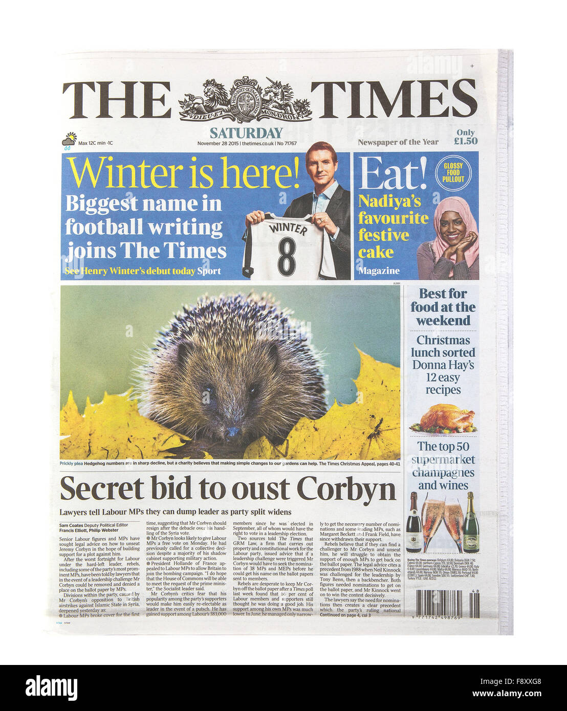 the times newspaper today front page london