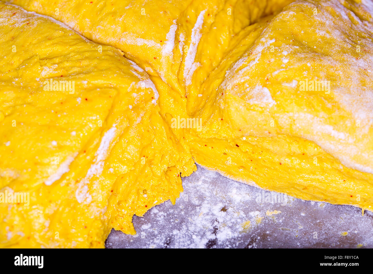 Saffron Bun Dough Stock Photo