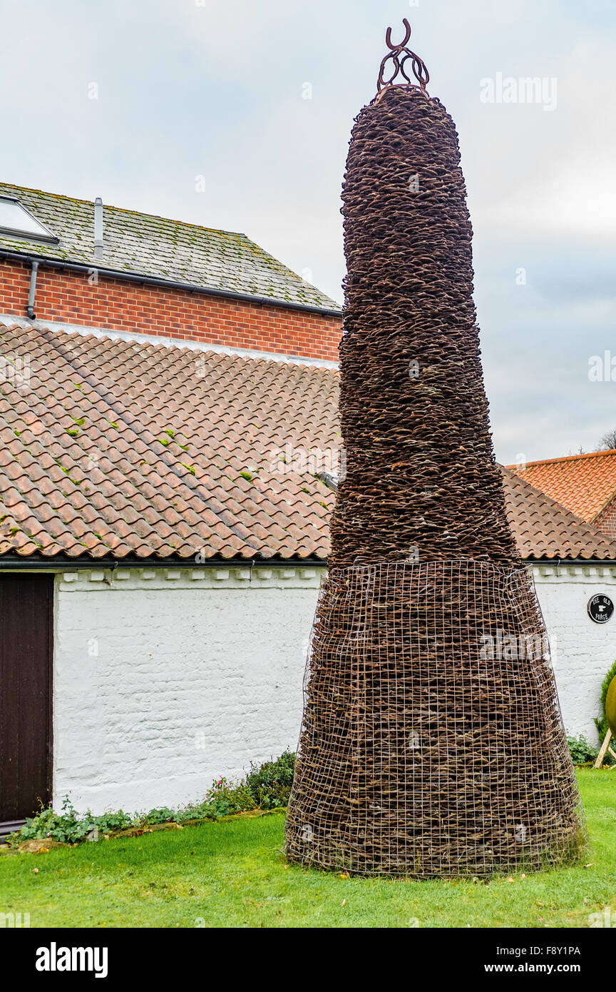 The world's largest stack of worn horseshoes - Scarrington, Nottingham, England Stock Photo