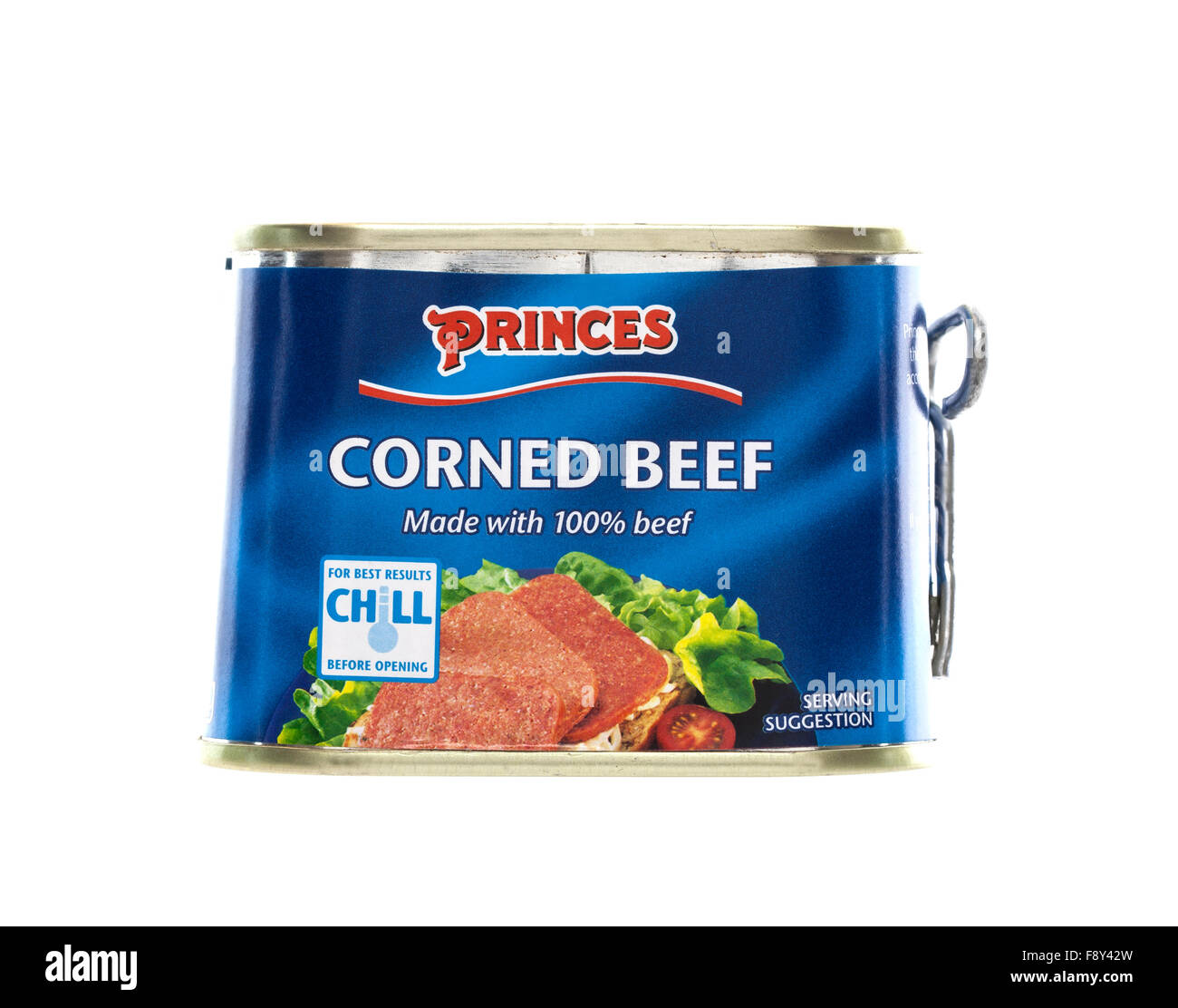 Tin Of Princes Corned Beef on a white background Stock Photo Alamy