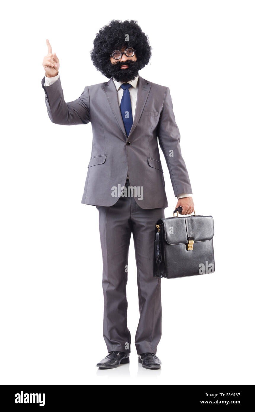 Businessman isolated on the white background Stock Photo - Alamy