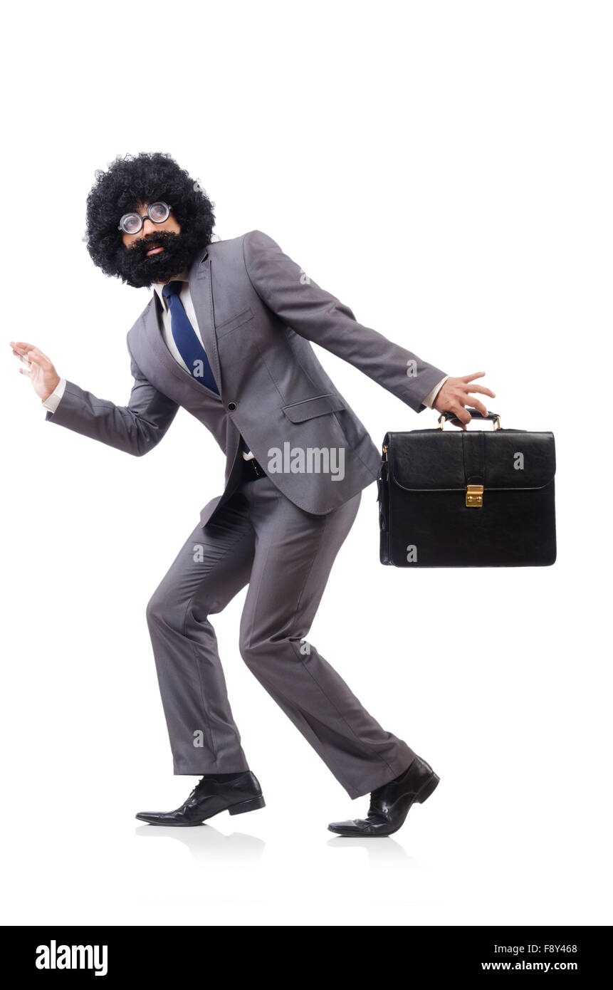 Businessman isolated on the white background Stock Photo - Alamy