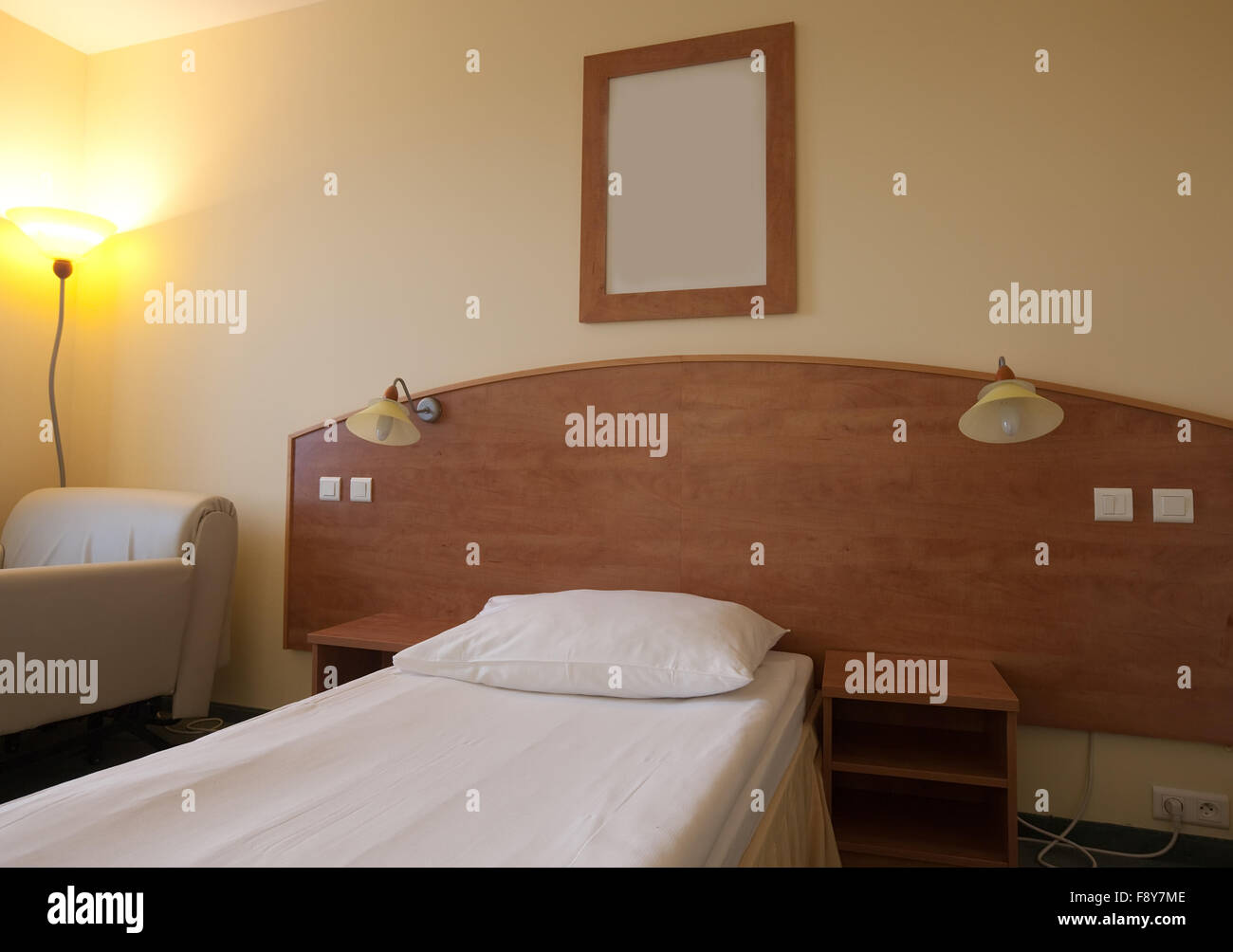 Interior Of Bedroom With Single Bed Stock Photo Alamy Interior Of Bedroom With Single Bed Stock Photo Alamy