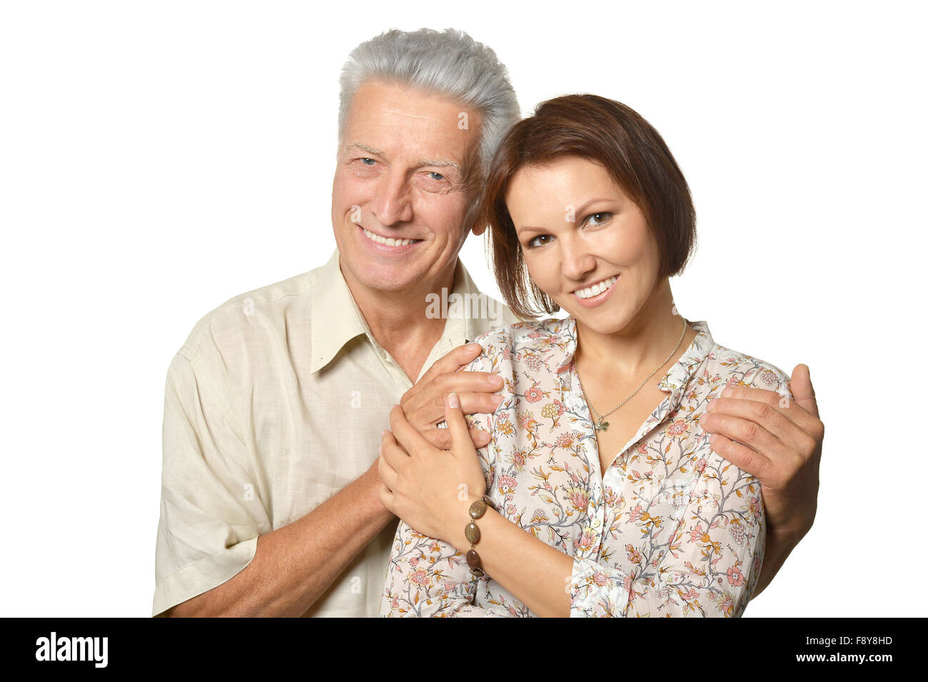 Happy senior father  with daughter Stock Photo
