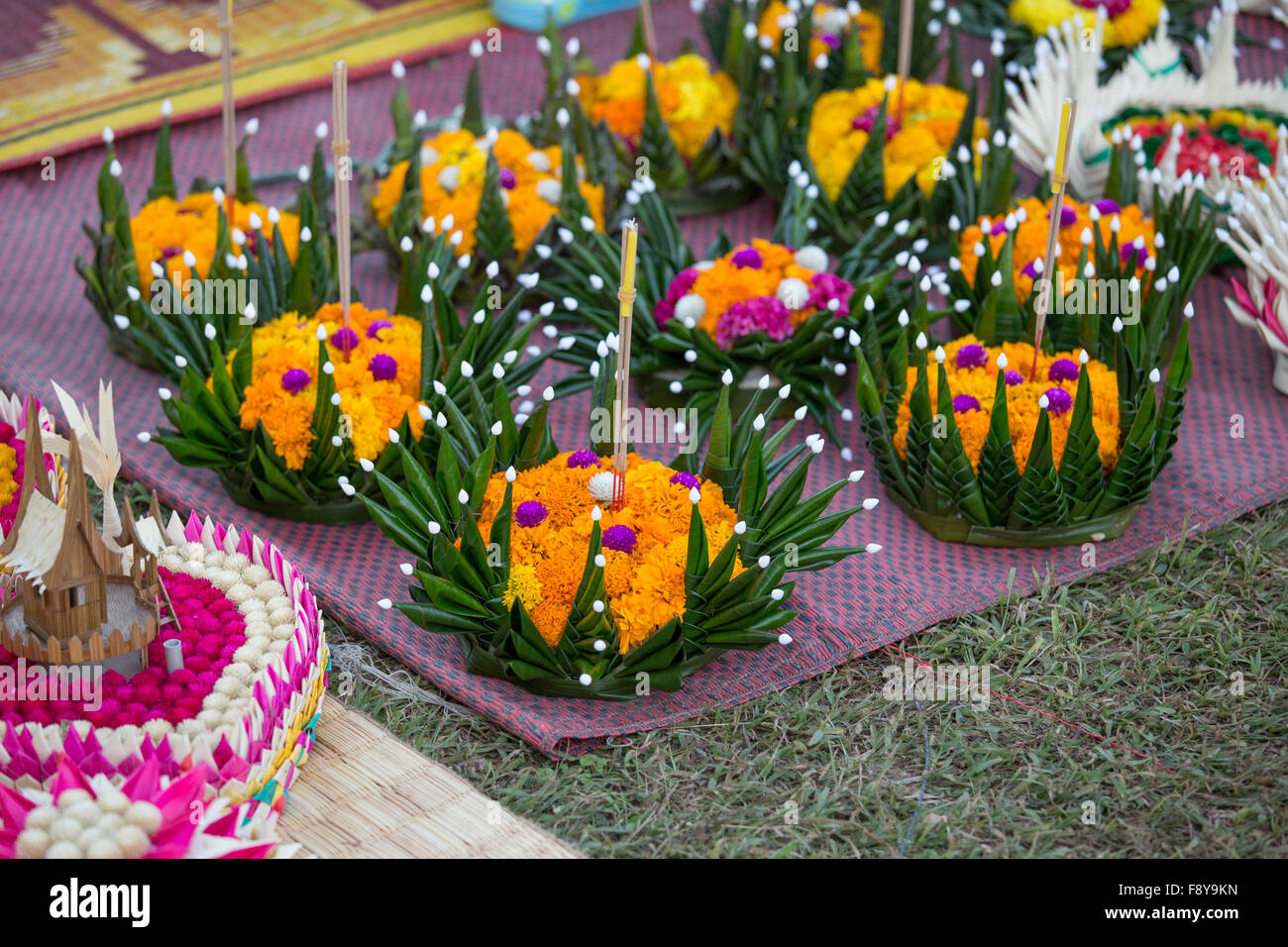 Kratongs for Loy Kratong Festival in Thailand Stock Photo