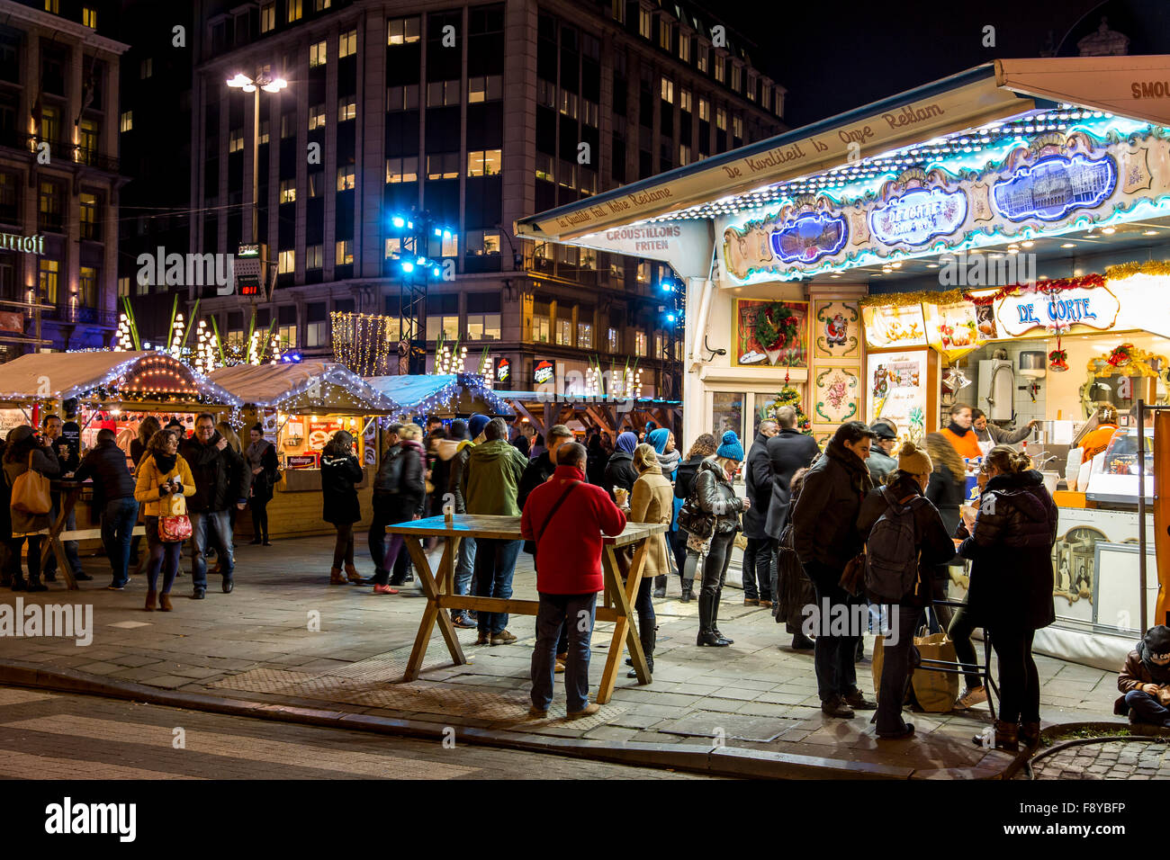 Christmas time in Brussels, Belgium, Christmas markets and illumination