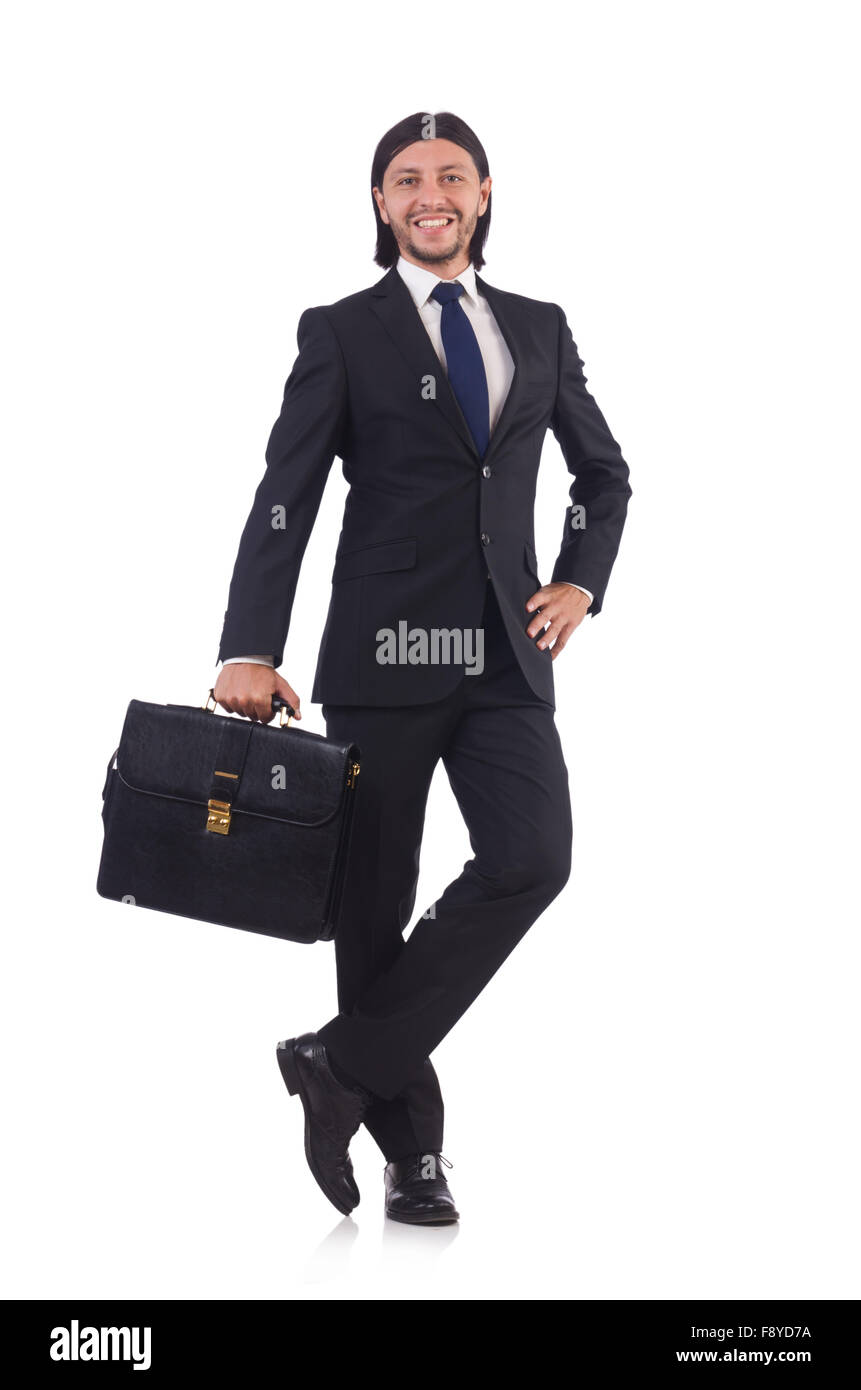 Young businessman isolated on the white background Stock Photo - Alamy