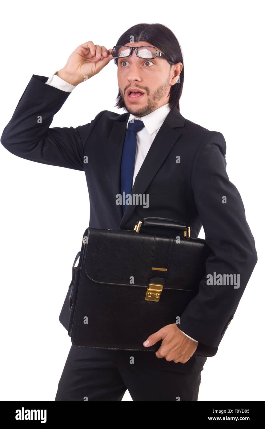 Young businessman isolated on the white background Stock Photo - Alamy